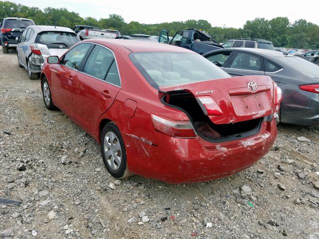 4T1BE46K29U279477 - 2009 TOYOTA CAMRY BASE RED photo 3