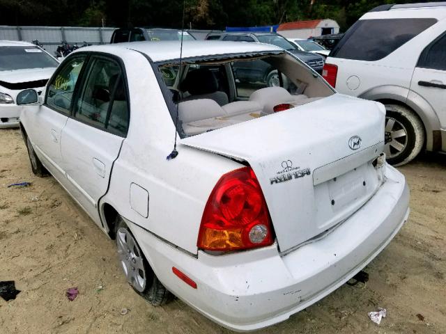 KMHCG45C73U462146 - 2003 HYUNDAI ACCENT GL WHITE photo 3