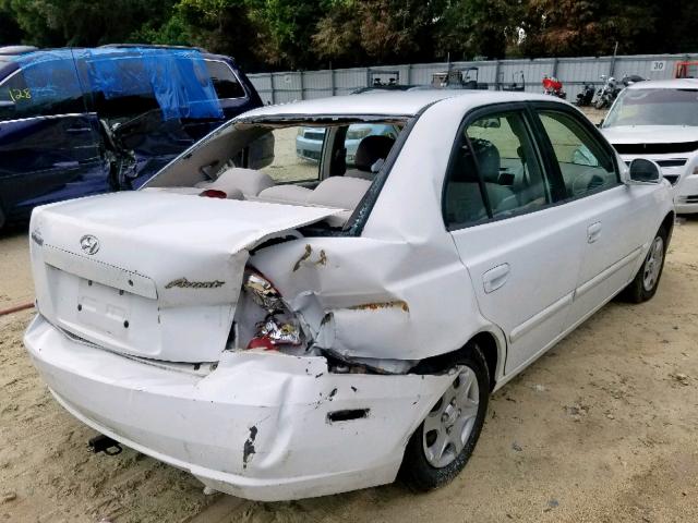 KMHCG45C73U462146 - 2003 HYUNDAI ACCENT GL WHITE photo 4