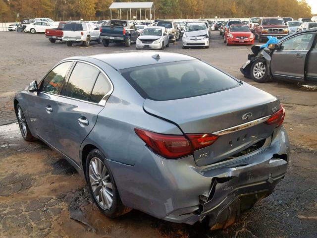 JN1EV7ARXJM437756 - 2018 INFINITI Q50 LUXE BLUE photo 3