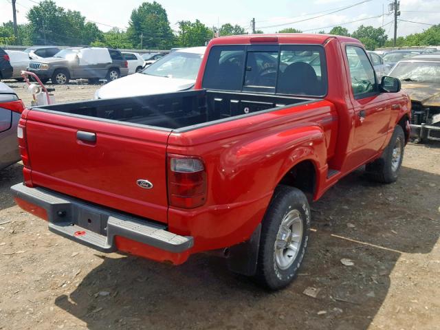 1FTYR10E91TA93028 - 2001 FORD RANGER RED photo 4