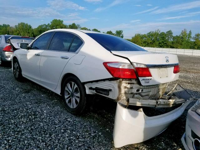 1HGCR2F32DA264077 - 2013 HONDA ACCORD LX WHITE photo 3