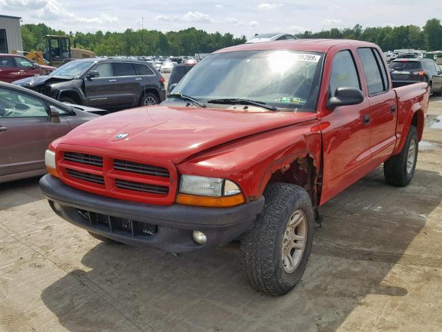 1D7HG38X83S212774 - 2003 DODGE DAKOTA QUA RED photo 2