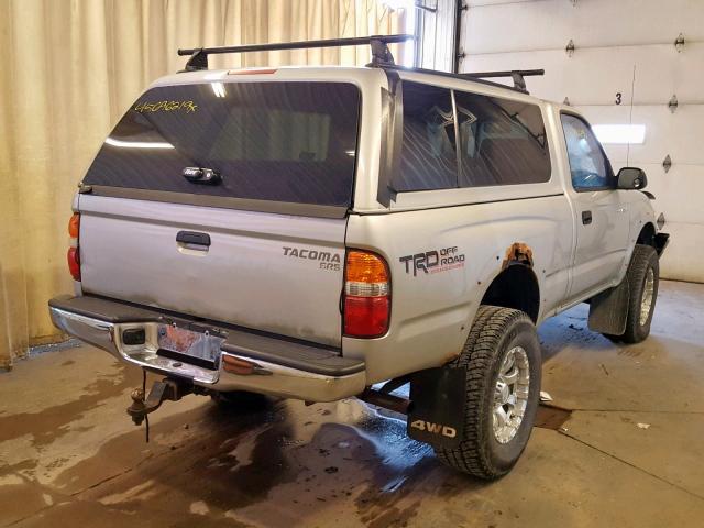 5TEPM62N71Z760135 - 2001 TOYOTA TACOMA SILVER photo 4