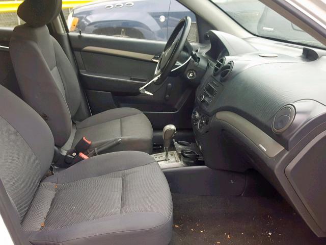 KL1TD566X7B190826 - 2007 CHEVROLET AVEO BASE თეთრი ფოტო 5