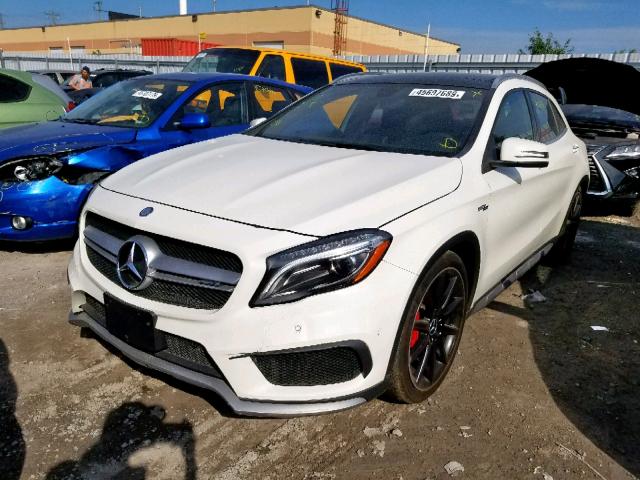 WDDTG5CB0FJ185212 - 2015 MERCEDES-BENZ GLA 45 AMG WHITE photo 2