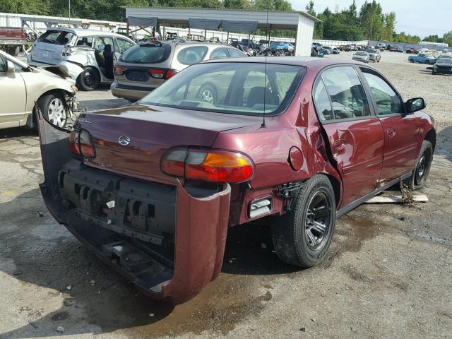 1G1ND52J816222760 - 2001 CHEVROLET MALIBU MAROON photo 4