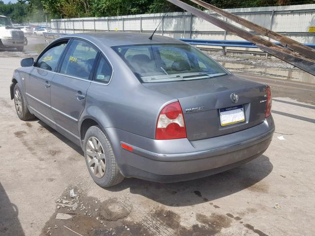 WVWSH63B21P285567 - 2001 VOLKSWAGEN PASSAT GLS GRAY photo 3