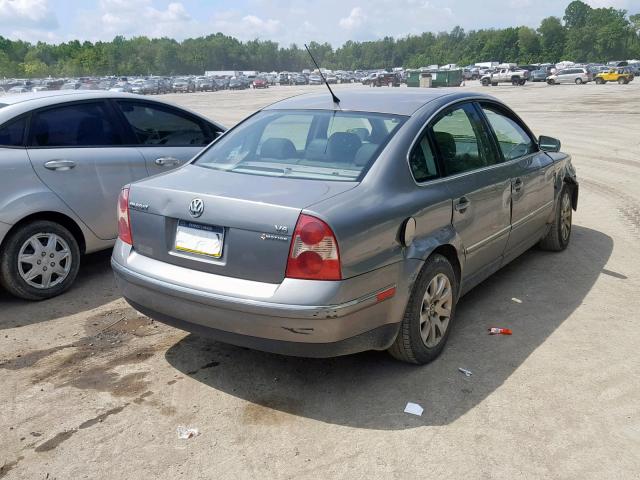 WVWSH63B21P285567 - 2001 VOLKSWAGEN PASSAT GLS GRAY photo 4