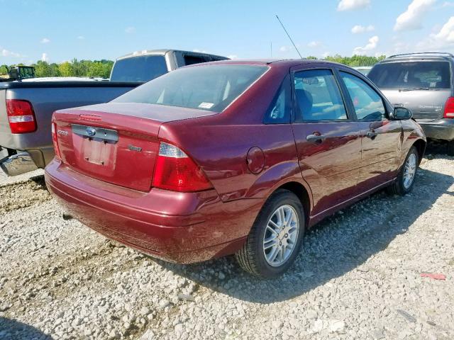 1FAFP34N57W117406 - 2007 FORD FOCUS ZX4 BURGUNDY photo 4