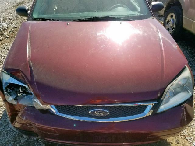 1FAFP34N57W117406 - 2007 FORD FOCUS ZX4 BURGUNDY photo 7