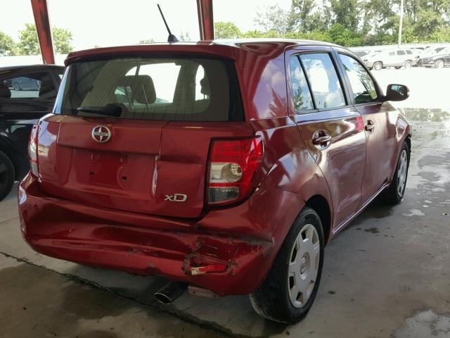 JTKKU4B41A1001618 - 2010 TOYOTA SCION XD RED photo 4