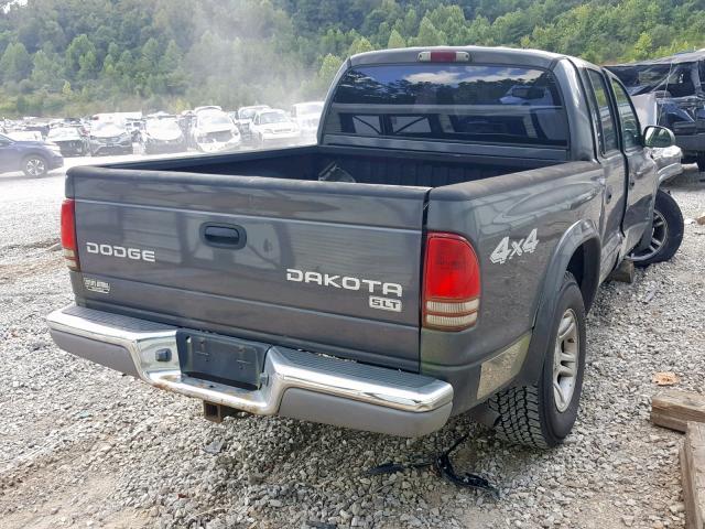 1D7HG48N13S127067 - 2003 DODGE DAKOTA QUA GRAY photo 4