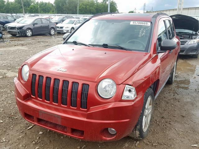 1J8FT47W37D390185 - 2007 JEEP COMPASS RED photo 2