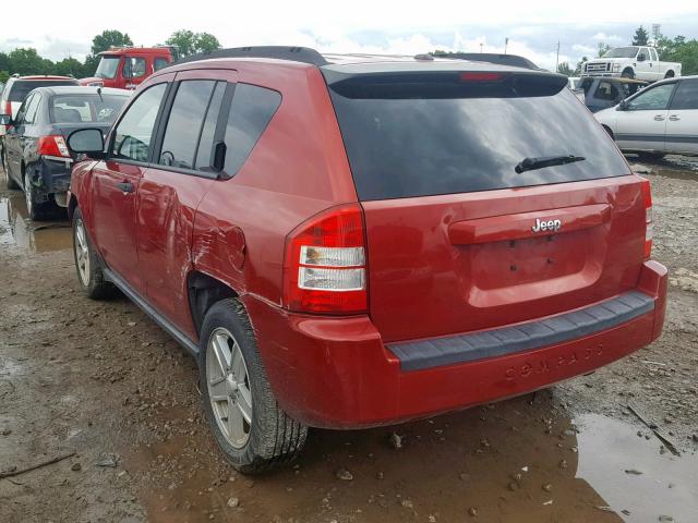 1J8FT47W37D390185 - 2007 JEEP COMPASS RED photo 3