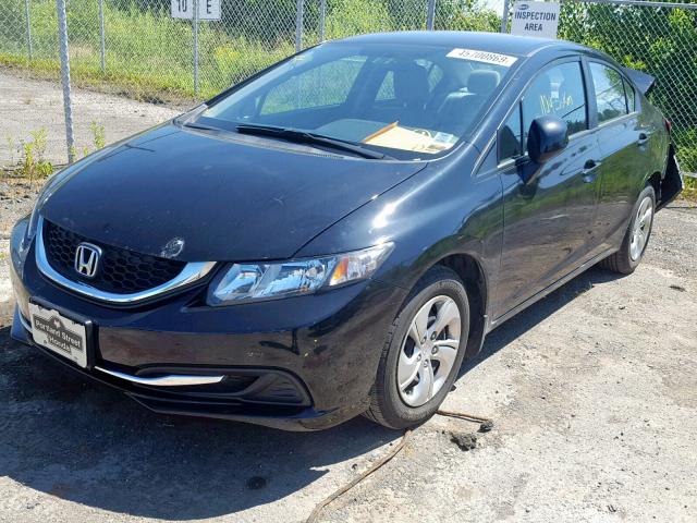 2HGFB2F40DH042374 - 2013 HONDA CIVIC LX BLACK photo 2