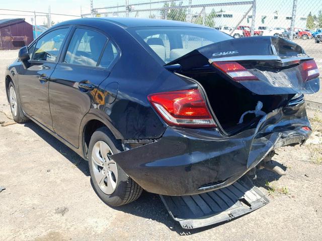 2HGFB2F40DH042374 - 2013 HONDA CIVIC LX BLACK photo 3