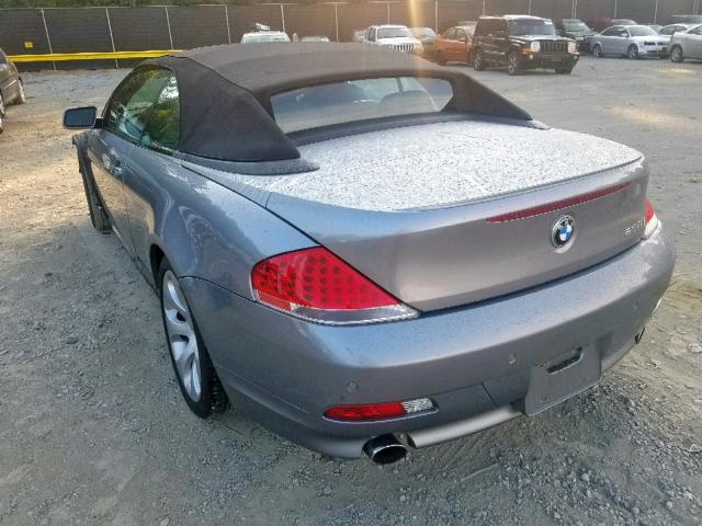 WBAEK13587CN80536 - 2007 BMW 650 I GRAY photo 3