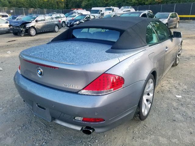 WBAEK13587CN80536 - 2007 BMW 650 I GRAY photo 4