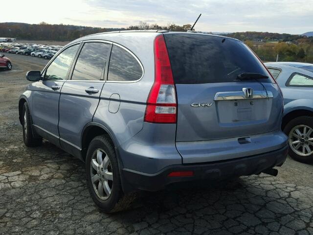 JHLRE48797C046617 - 2007 HONDA CR-V EXL BLUE photo 3