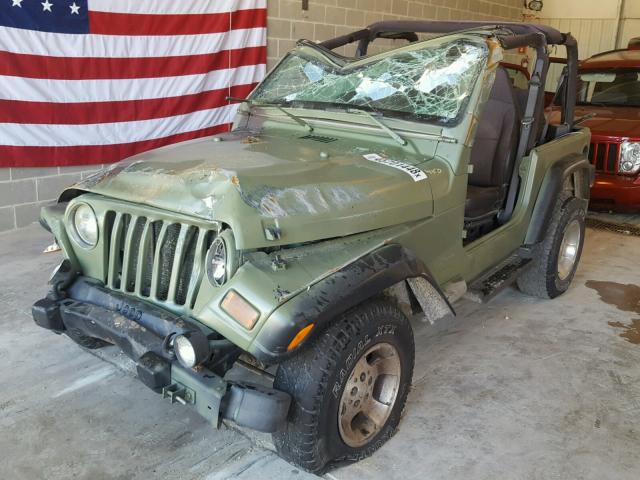 1J4FA49S32P720089 - 2002 JEEP WRANGLER / GREEN photo 2