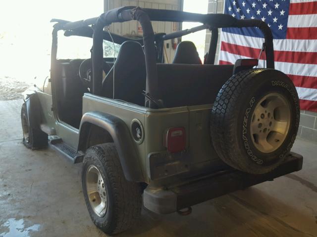 1J4FA49S32P720089 - 2002 JEEP WRANGLER / GREEN photo 3