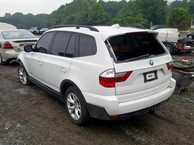 WBXPC9C49AWJ36797 - 2010 BMW X3 XDRIVE3 WHITE photo 3