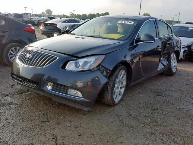 2G4GU5GVXD9193931 - 2013 BUICK REGAL PREM GRAY photo 2