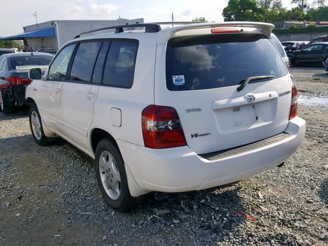 JTEEP21A940027381 - 2004 TOYOTA HIGHLANDER WHITE photo 3