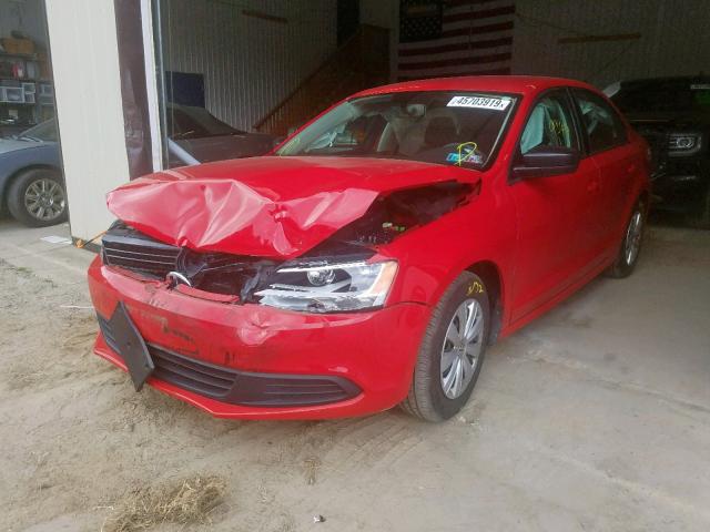 3VW2K7AJ2EM228005 - 2014 VOLKSWAGEN JETTA BASE RED photo 2