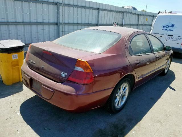 2C3HE66G2YH423122 - 2000 CHRYSLER 300M BURGUNDY photo 4