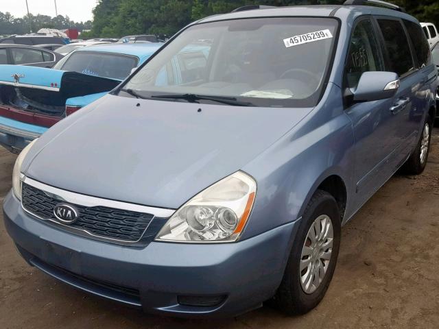 KNDMG4C71B6404034 - 2011 KIA SEDONA LX BLUE photo 2