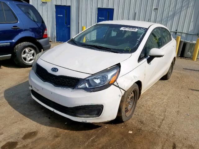 KNADM4A36D6098604 - 2013 KIA RIO LX WHITE photo 2