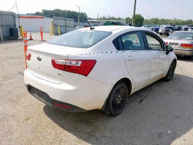 KNADM4A36D6098604 - 2013 KIA RIO LX WHITE photo 4