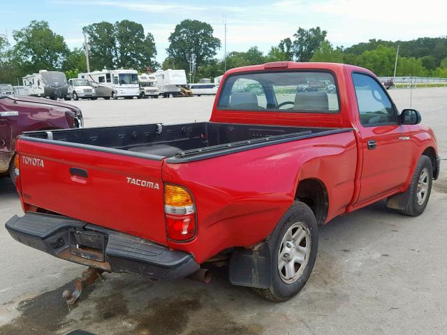 5TENL42N33Z301329 - 2003 TOYOTA TACOMA RED photo 4