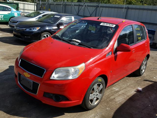 KL1TD66E09B629936 - 2009 CHEVROLET AVEO LS RED photo 2