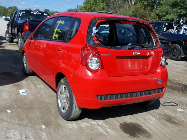 KL1TD66E09B629936 - 2009 CHEVROLET AVEO LS RED photo 3
