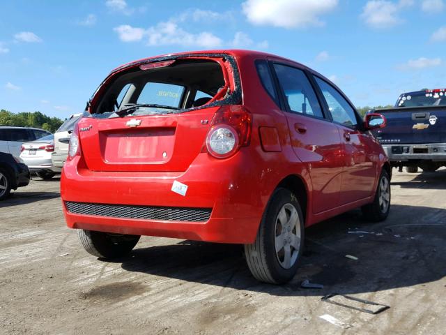 KL1TD66E09B629936 - 2009 CHEVROLET AVEO LS RED photo 4