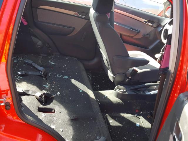 KL1TD66E09B629936 - 2009 CHEVROLET AVEO LS RED photo 6