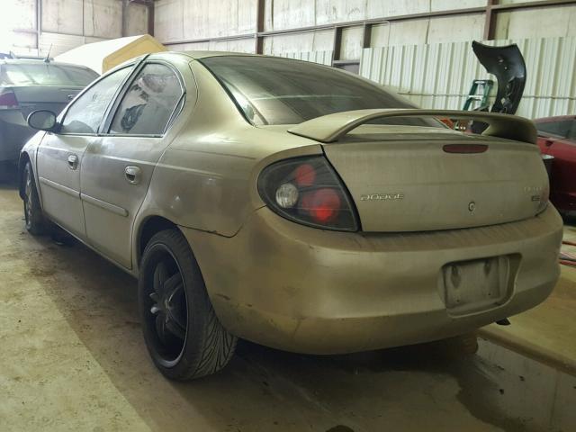 1B3ES56C72D607332 - 2002 DODGE NEON ES BEIGE photo 3