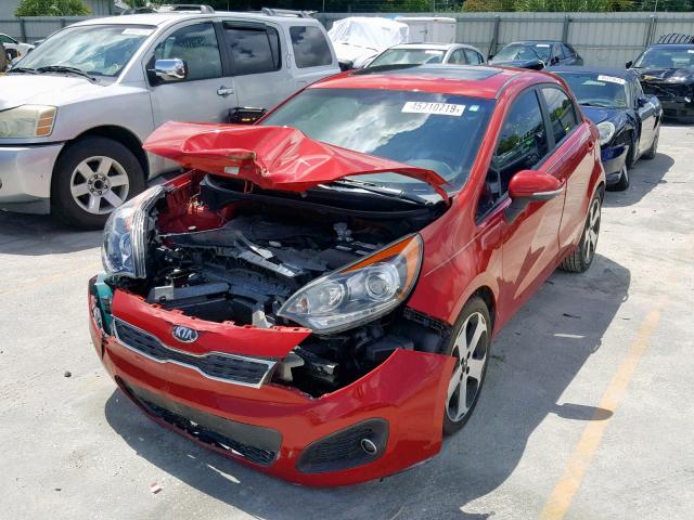 KNADN5A32D6195799 - 2013 KIA RIO EX RED photo 2