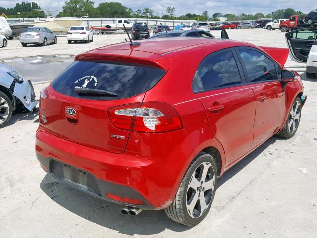 KNADN5A32D6195799 - 2013 KIA RIO EX RED photo 4