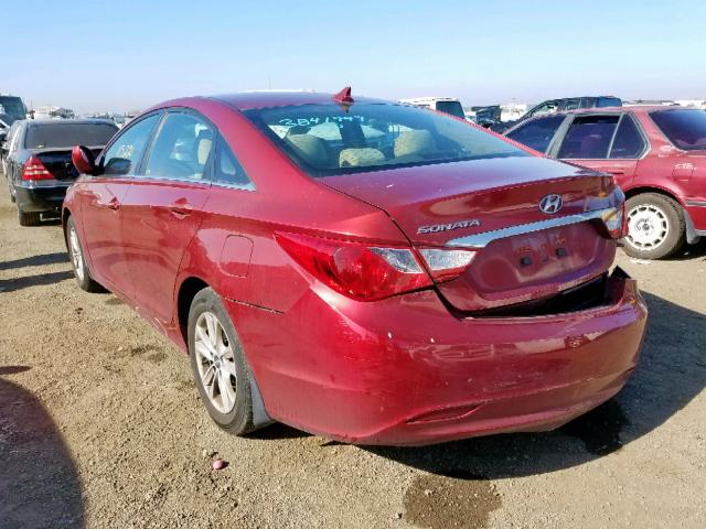 5NPEB4AC1BH259084 - 2011 HYUNDAI SONATA GLS RED photo 3