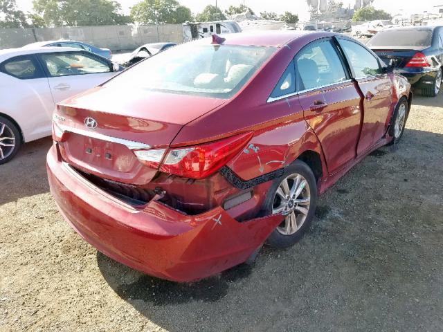 5NPEB4AC1BH259084 - 2011 HYUNDAI SONATA GLS RED photo 4