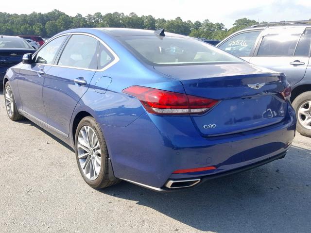 KMHGN4JE4HU194551 - 2017 GENESIS G80 BASE BLUE photo 3