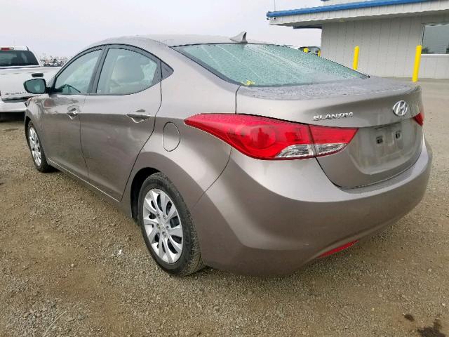 5NPDH4AE6DH206606 - 2013 HYUNDAI ELANTRA GL BROWN photo 3