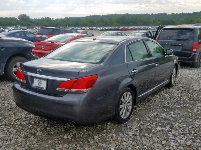 4T1BK3DB7BU386388 - 2011 TOYOTA AVALON BAS GRAY photo 4