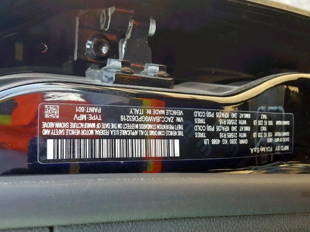 ZACCJBAW9GPD63216 - 2016 JEEP RENEGADE S შავი ფოტო 10