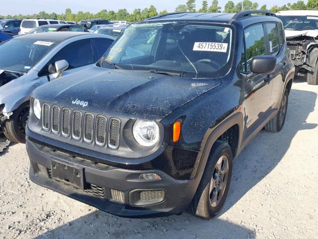 ZACCJBAW9GPD63216 - 2016 JEEP RENEGADE S შავი ფოტო 2