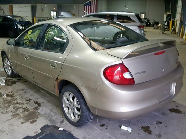 1B3ES56C22D632493 - 2002 DODGE NEON ES GOLD photo 3